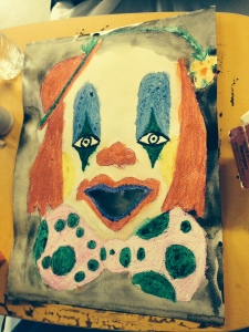 Clown by Nicole with watercolour paint